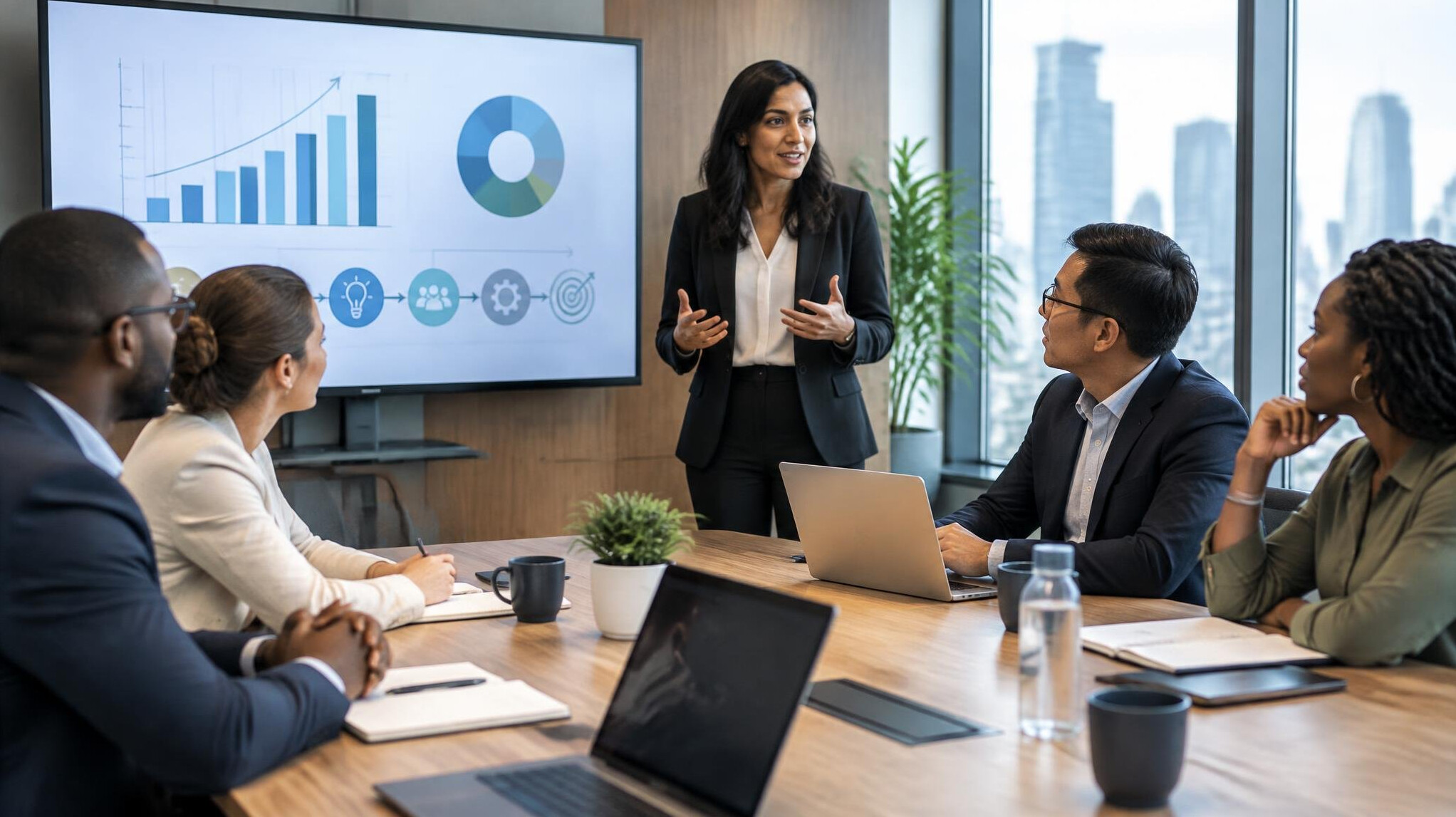 diverse business team meeting