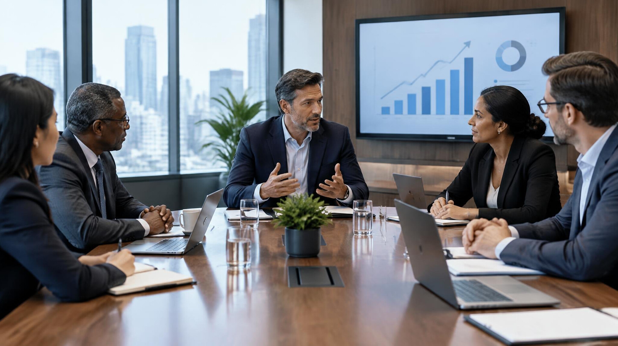 corporate boardroom meeting