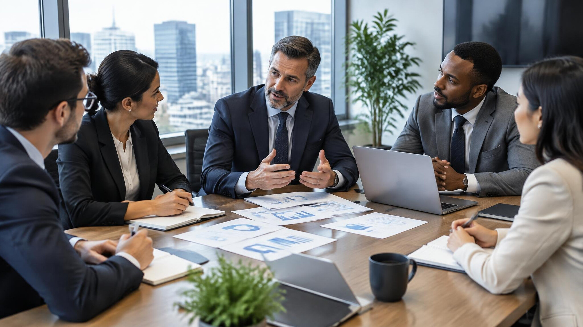 business executives in meeting